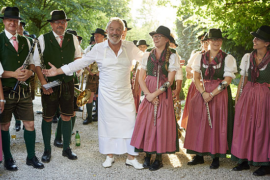 Starkoch Alain Passard mit Musikern am Attersee &copy;Foto: "Ge Prado"
